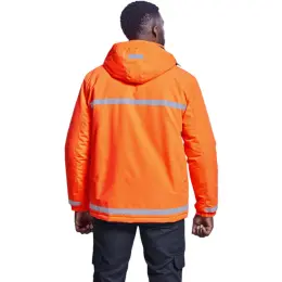 Defender Hi-Viz Jacket Back Main With Hood